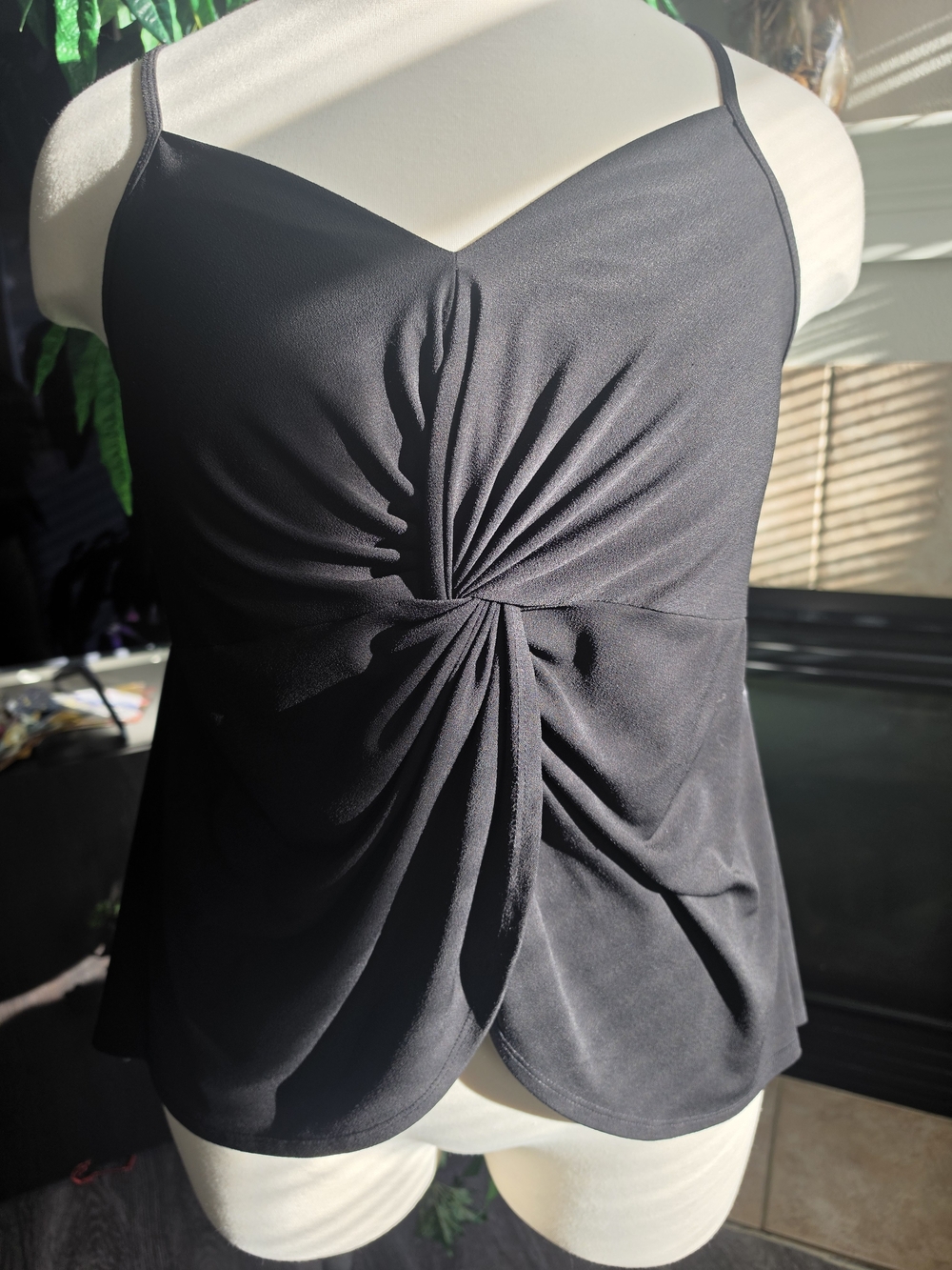 torrid Black Ruched Twist-Front Camisole
